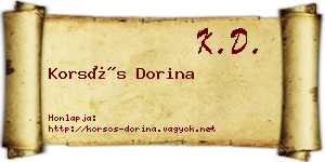 Korsós Dorina névjegykártya