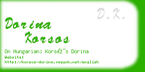 dorina korsos business card